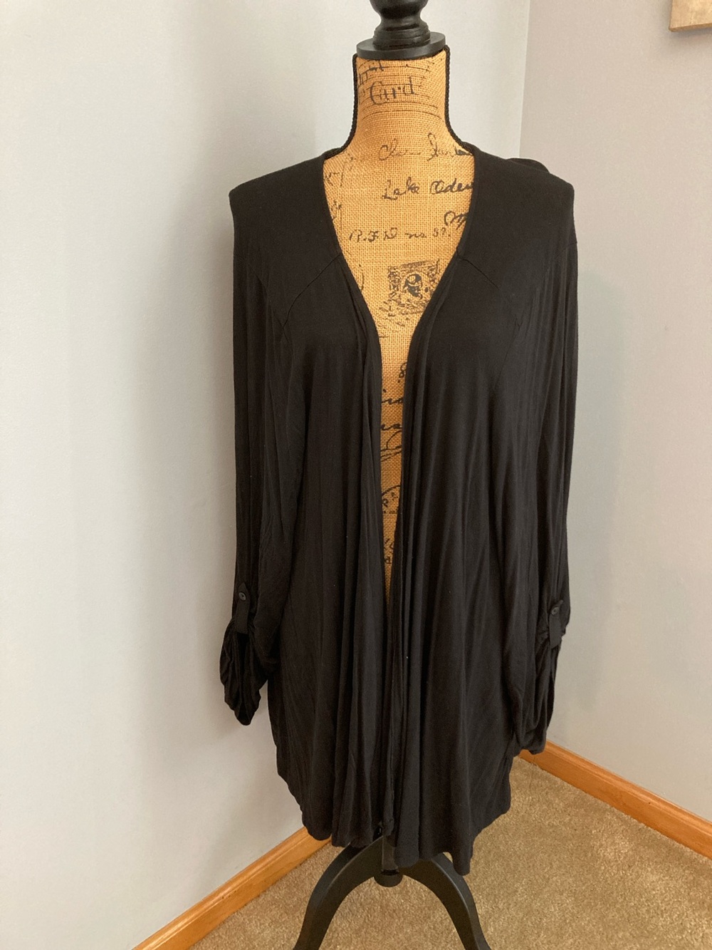 Motherhood Maternity Black Open-Front Draped Maternity Cardigan